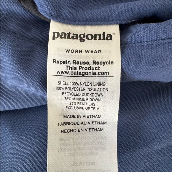 Patagonia Men's Reversible Bivy Full-Zip Quilted Down Vest Stone Blue Medium - Picture 8 of 11